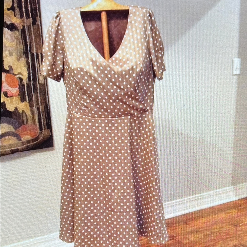 VENUS Brown Polka Dot Dress